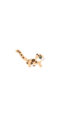 Cute Clouded Leopard Cub Walking Cycle Animation Background