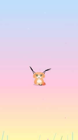 Magical Pastel Caracal Kitten Ear Tuft Wind Physics Loop