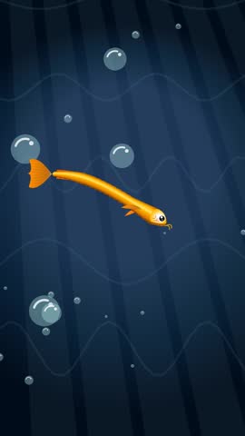 Chibi Golden Arowana Catching Giant Bubbles Loop