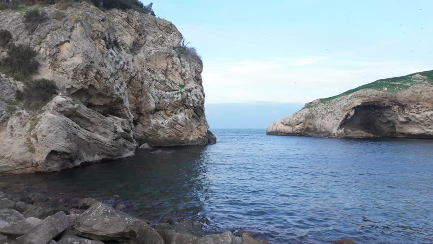 Historic Sile Castle on Rocky Island at Black Sea Coast in Istanbul Turkey
