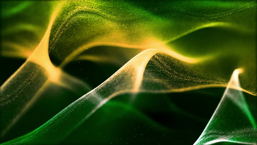 Abstract green yellow wave light background motion loop video