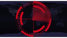 Nighttime World Map with Red Radar Targeting Europe and Africa global screen - Powered by Shutterstock - Get 15% off with code: PIKWIZARD15