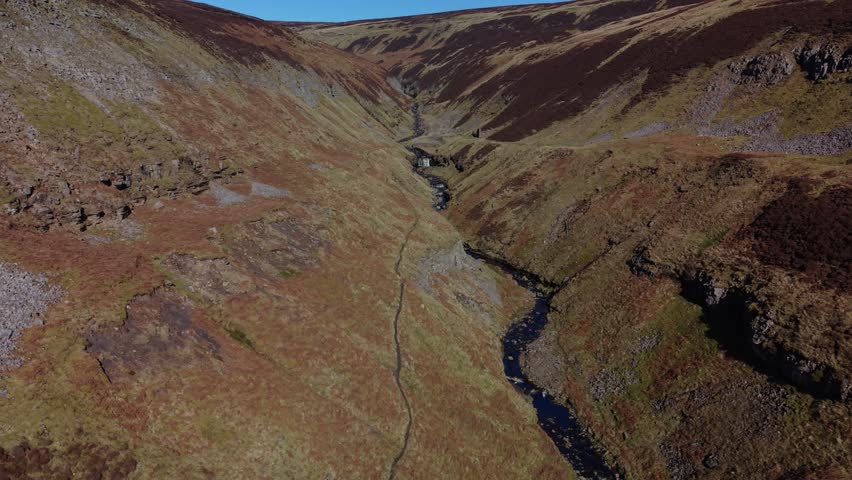 Aerial view of Gunnerside Gill