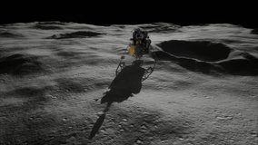Lunar landing mission on the Moon with astronauts exploring the surface, capturing a historic space exploration scene with lunar landscape and spacecraft. - Powered by Shutterstock - Get 15% off with code: PIKWIZARD15