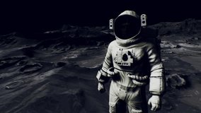 Astronaut on a lunar landing mission, standing on the Moon’s surface with spacecraft elements, capturing exploration, science, and space discovery. - Powered by Shutterstock - Get 15% off with code: PIKWIZARD15