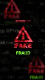 Vertical video: Fake news alert symbol technology loop concept. Abstract sign on glitch screens. Seamless and looped. - Powered by Shutterstock - Get 15% off with code: PIKWIZARD15