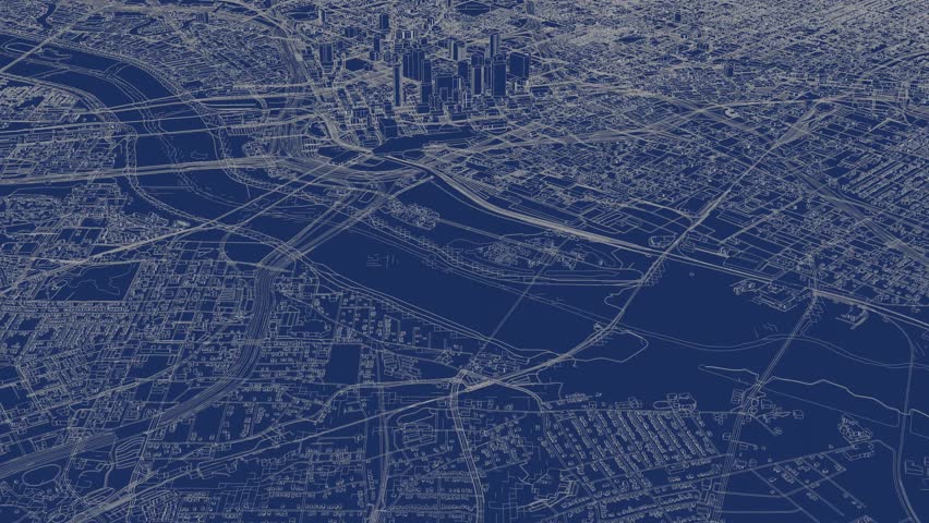 3D looped animation of city - Dallas USA