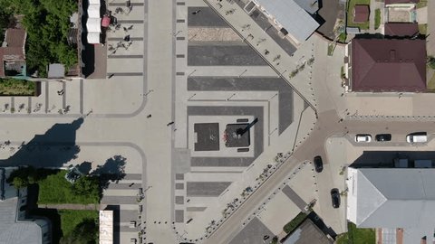 Drone Rising above Square Rotating Motion