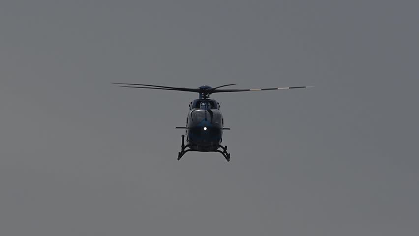 A helicopter approaching Nagoya Airport (Kasugai, Aichi, 2026, Feb.)