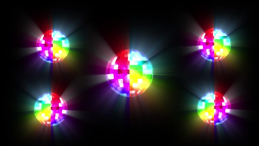 Spot light stage loop animation, disco Lights, Floodlights Blinking, Disco Lights Flashlights Flash on black screen, night clubs, disco ball rotating, fashion events, jazz, disco party