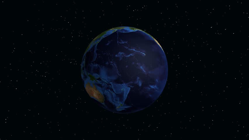 Digital animation zooms from space into West Africa, pinpointing Freetown with a red marker
