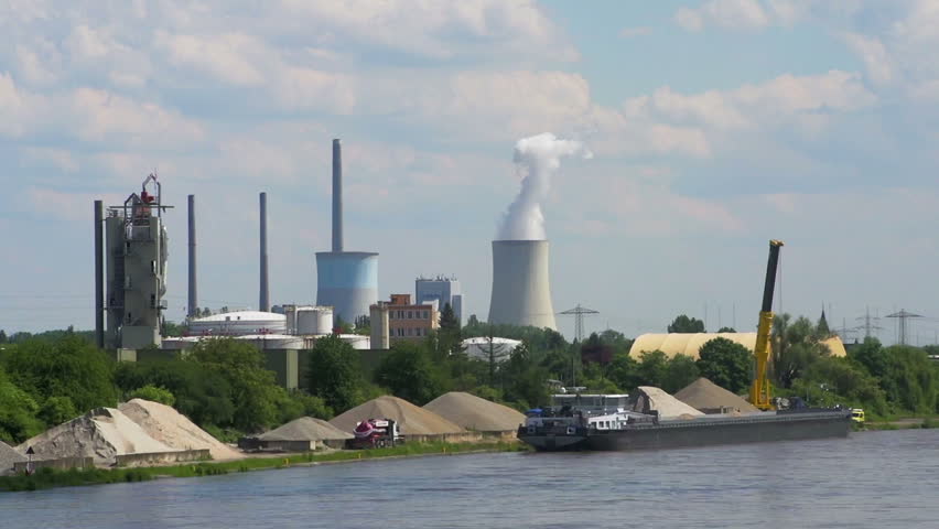 View on river, harbor and industrial area.