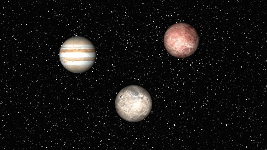Celestial bodies: jupiter, europa, and io in space