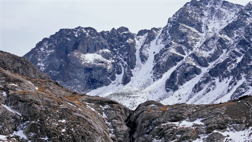 Rocky Mountain Ridge above Alpine Lake