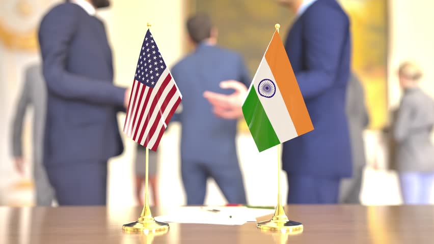 United States and India strategic partnership meeting, 3D rendering