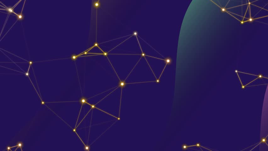 A dark blue night sky with constellations and planets