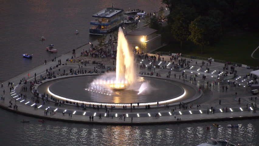 The iconic fountain at The Point in downtown Pittsburgh, Pennsylvania.