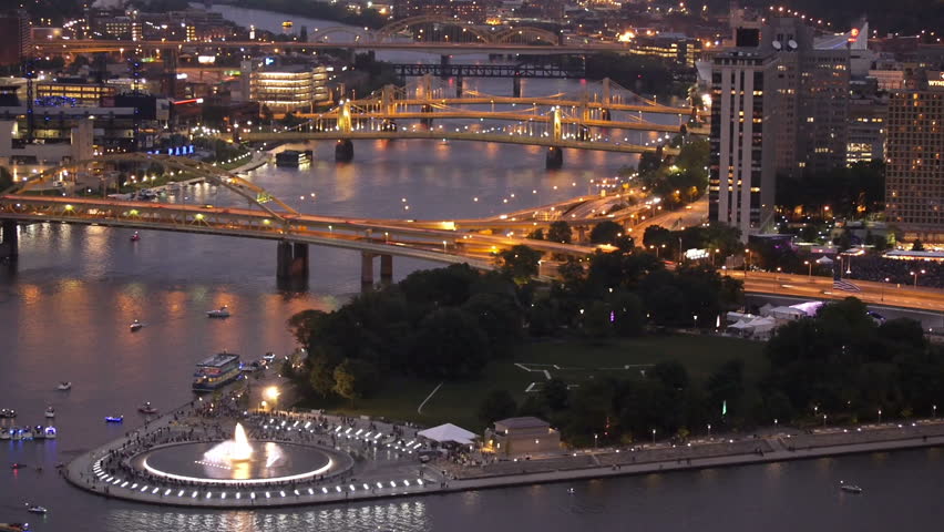 The iconic Golden Triangle in downtown Pittsburgh, Pennsylvania.