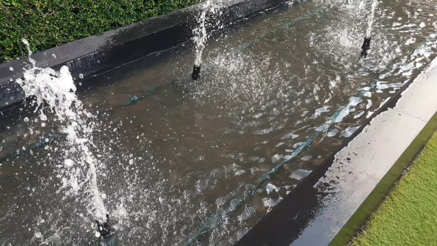 A fountain in a city park.