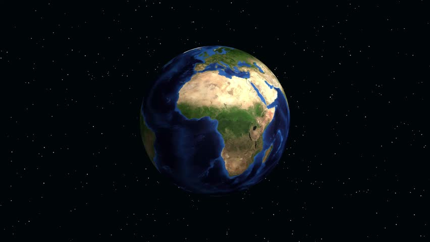 Digital animation zooms from rotating Earth in space to a specific location marker in Olomouc