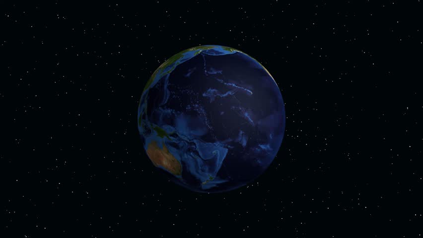 A rotating Earth globe zooms into North America, highlighting Phoenix, Arizona with data overlays