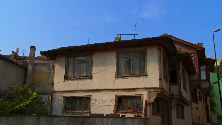 Traditional Historic Bursa Houses with Old Mosque