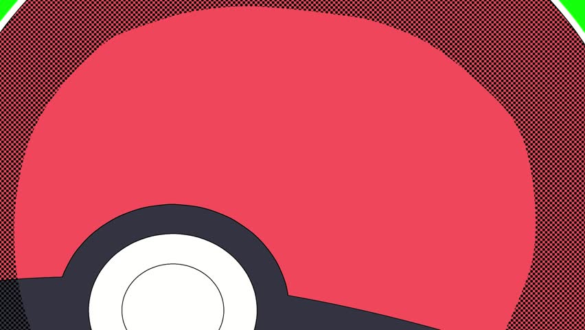 throw Poke ball transition 2D animation green screen
