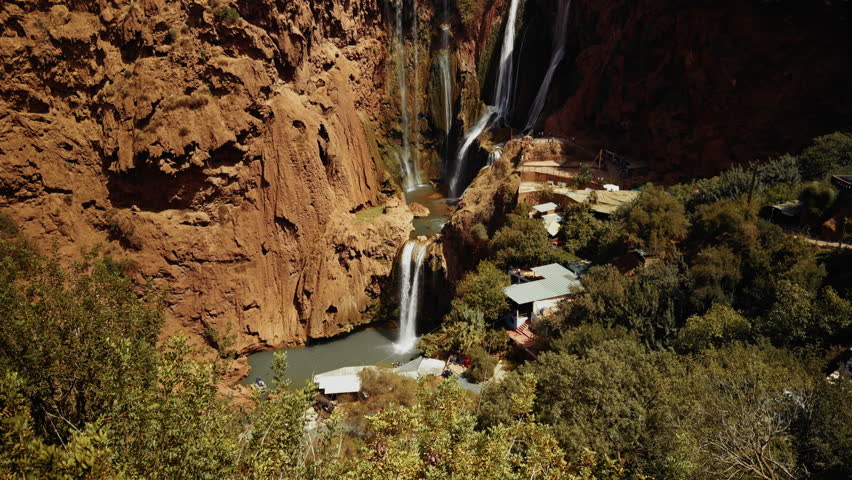 Watching The Waterfall In Morocco From An High Spot