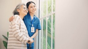 Caregiver assisting senior woman using walker at home, elderly mobility support and rehabilitation care, nursing service for aging patient, physical therapy and recovery concept, helping improve independence and daily movement - Powered by Shutterstock - Get 15% off with code: PIKWIZARD15