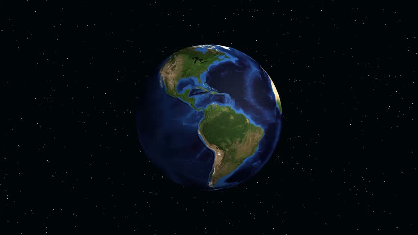 Digital earth rotates and zooms from space to Makati Philippines with informative data text overlay