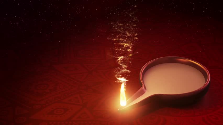 diwali holiday animation asia background glow festival lights background copy space Diya lamps HD