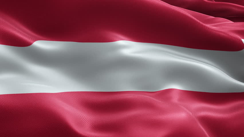 Austria Flag Seamless Loop Animation, Football Tournament Background, Waving Fabric