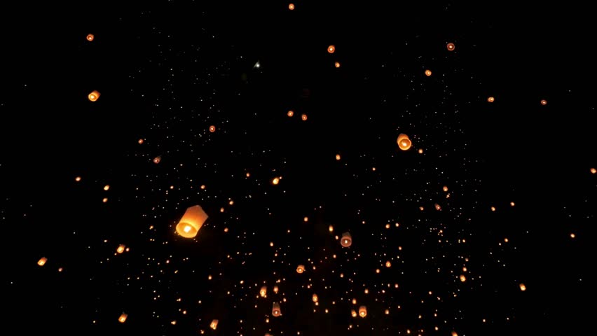 Colorful fireworks, with transparent background. New Year