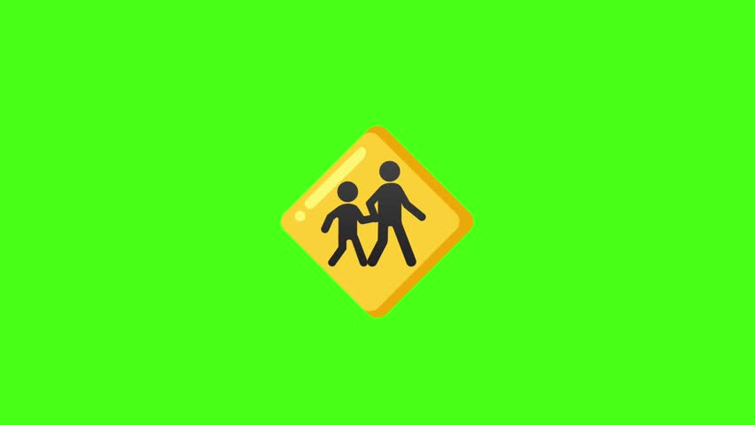 A traffic sign indicating no pedestrians allowed, displayed on a green screen background for easy editing and integration.