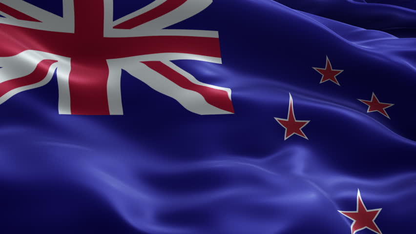 New Zealand Flag Loop Animation, Soccer Event Background, Seamless Waving Cloth