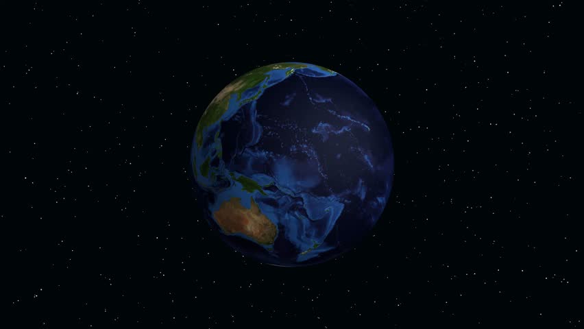 A digital globe rotates and zooms into Bathurst Australia with data overlay and map marker