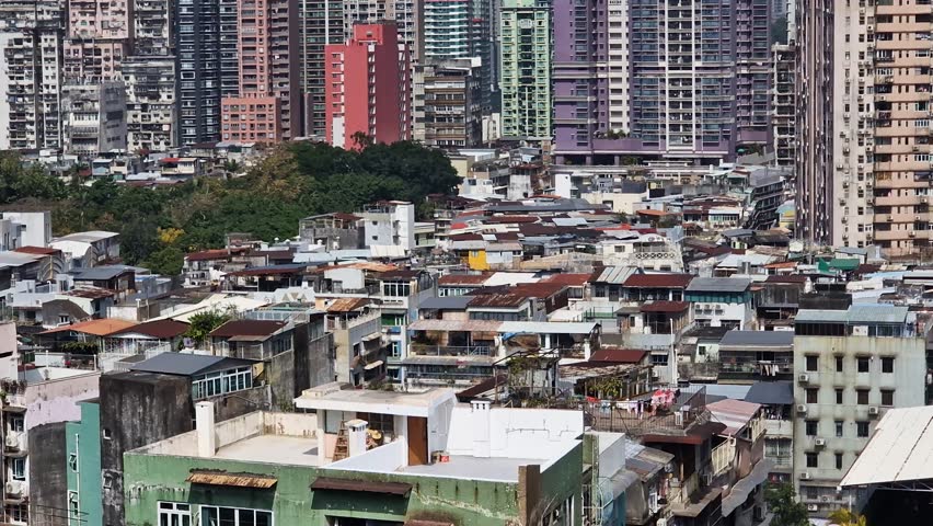 Macao Cityscape, Houses and Modern Residential Towers, Apartment Buildings and Homes, Macau China