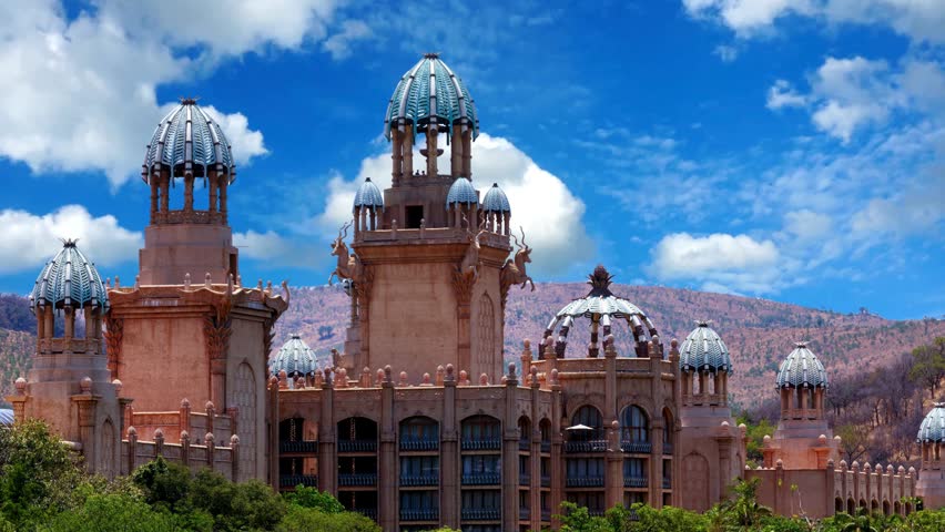 panorama of Sun City, The Palace of Lost City, Luxury Resort in South Africapanorama of Sun City, The Palace of Lost City, Luxury Resort in South Africa Sun