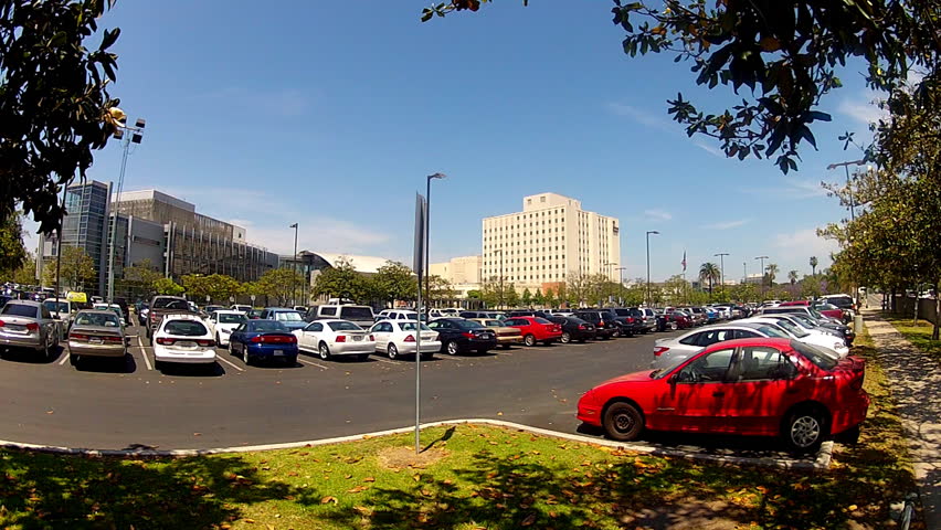 LONG BEACH, CA: May 20, 2013- A wide shot of the western buildings and parking