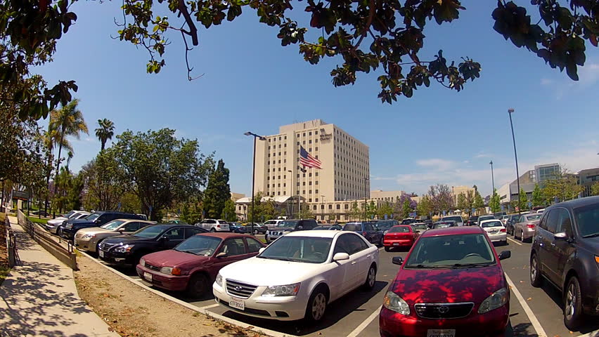 LONG BEACH, CA: May 20, 2013- A wide shot of the central buildings and parking