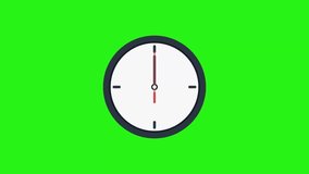 Vector clock time lapse animation showing 24 hours loop on green screen background for overlay use - Powered by Shutterstock - Get 15% off with code: PIKWIZARD15