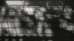 Shadows of a window grill cast on a floor in natural light, forming geometric patterns that highlight contrast, structure, and minimalist architectural aesthetics - Powered by Shutterstock - Get 15% off with code: PIKWIZARD15