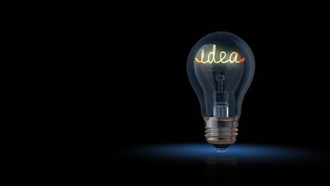 light bulb with text " idea"