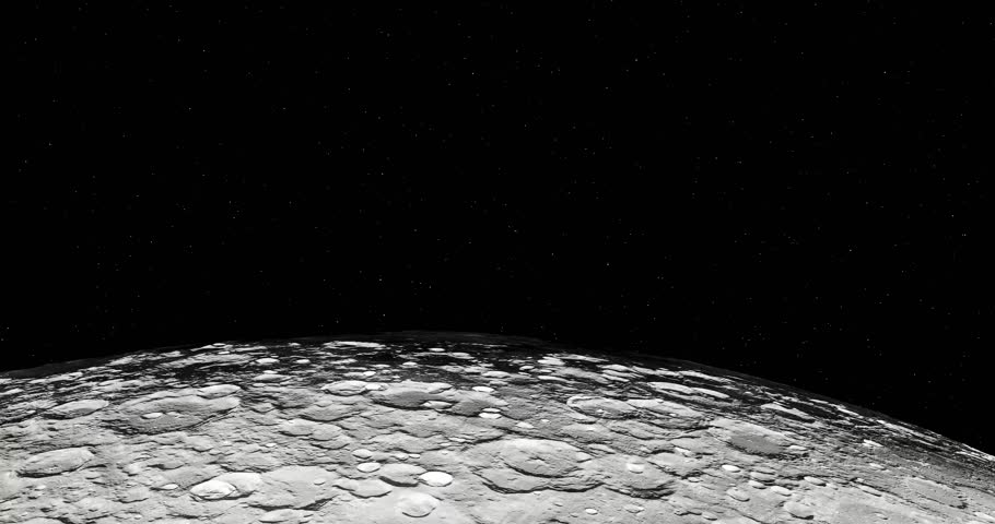 Earthrise over the lunar horizon as seen from the Moon