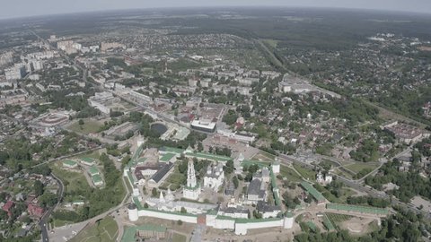 Drone Circling High above Monastery City