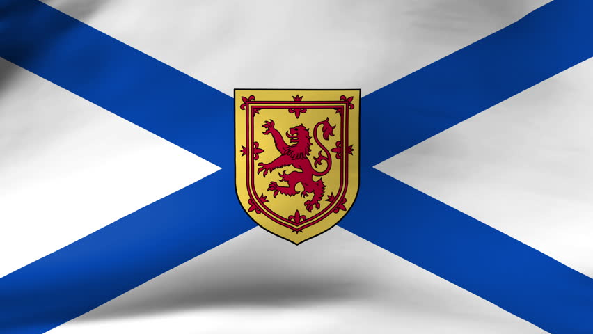 Waving Flag of Nova Scotia Canada Slow Motion Close Up