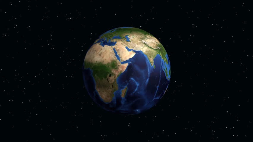 Digital animation zooms from deep space into Western Europe, pinpointing Mulhouse France with data