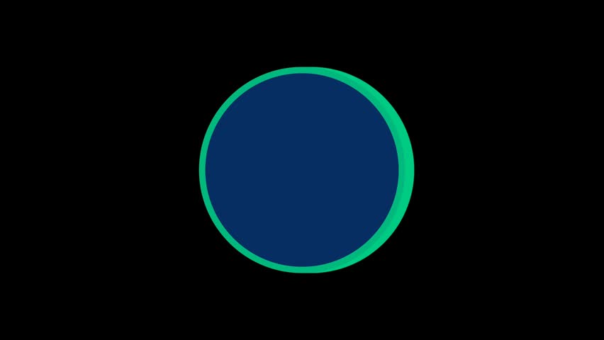 Countdown number six yellow gold on blue green circle animation clip