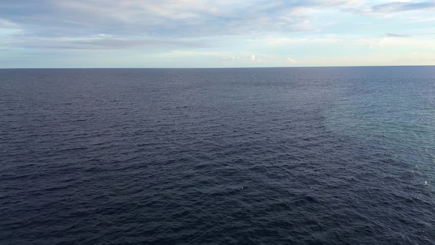 Vast Ocean Horizon Under Cloudy Sky