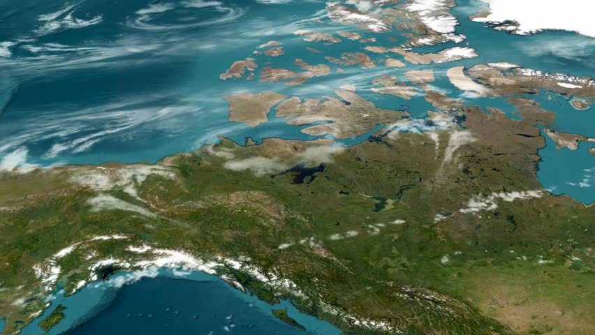 Animated Map Snippet of Lake Great Slave Canada territory in North America Footage